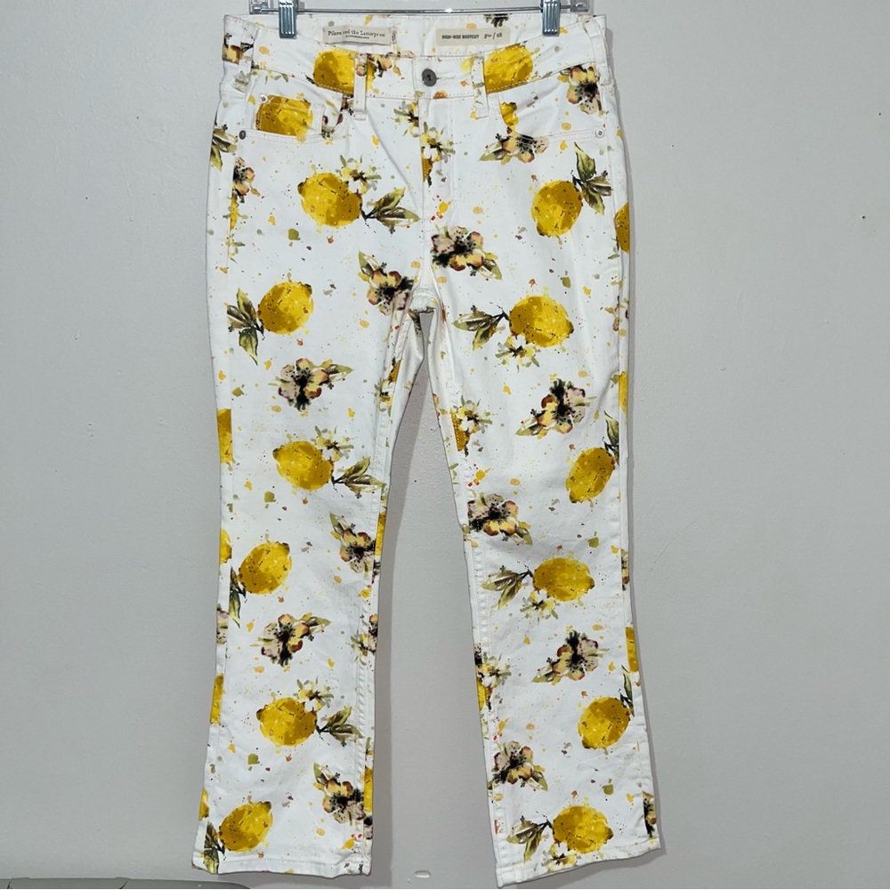 Anthropologie Pilcro and the Letterpress Lemon Grove High-Rise Crop Bootcut  28